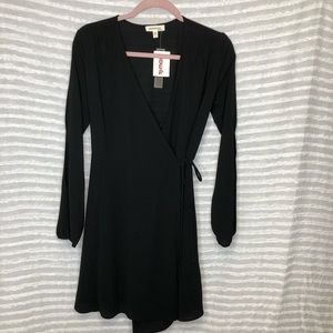 Black wrap & tie dress
